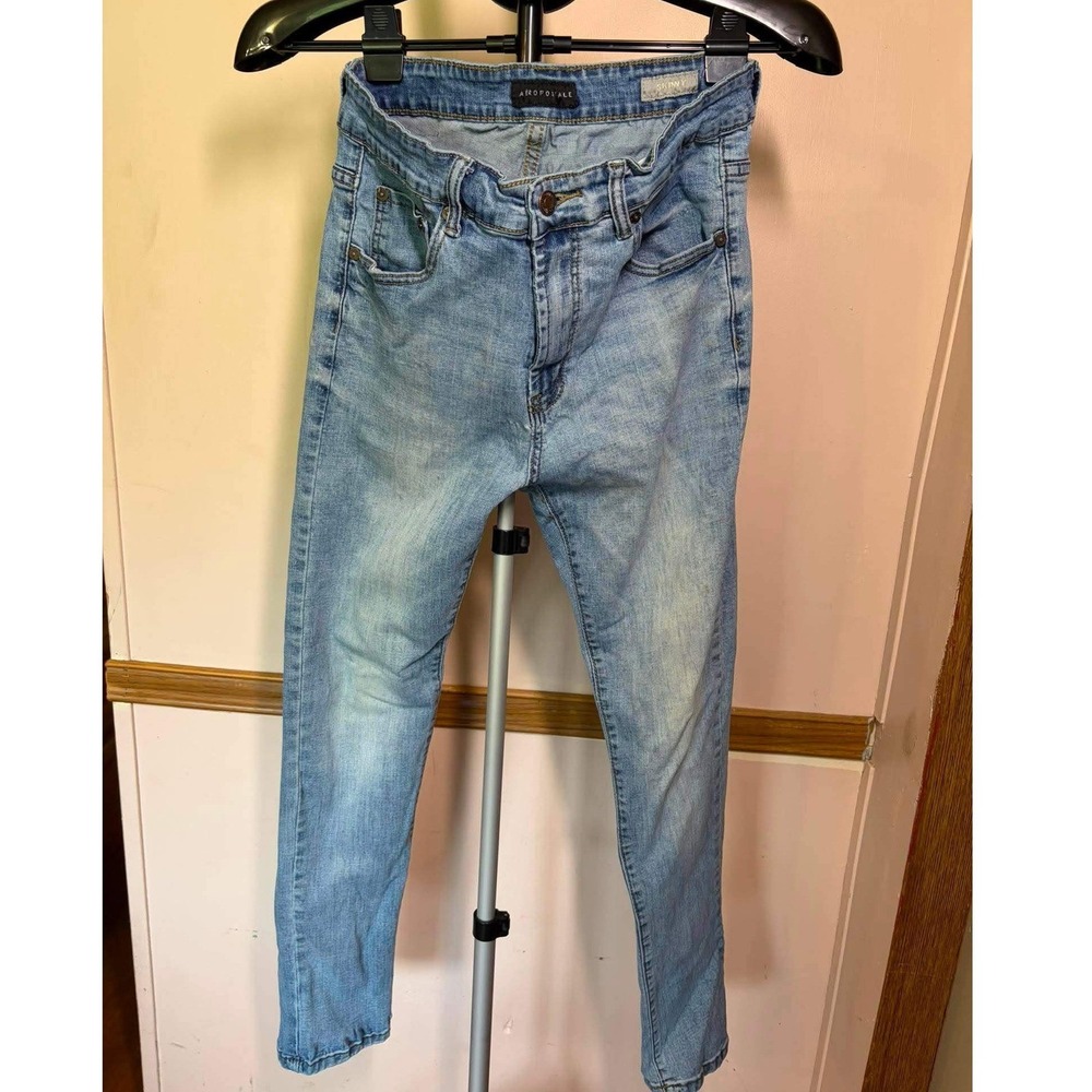 Aeropostale Skinny Light Wash Blue Denim Jeans Size 34x30 Stretch Casual